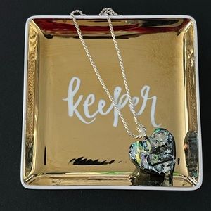 Fused Dichroic Glass Pendant Heart Shaped 💛💙